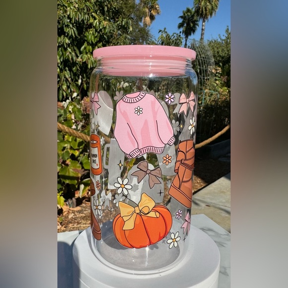 Fall favorites Libby can glass tumbler 16oz - Picture 1 of 5
